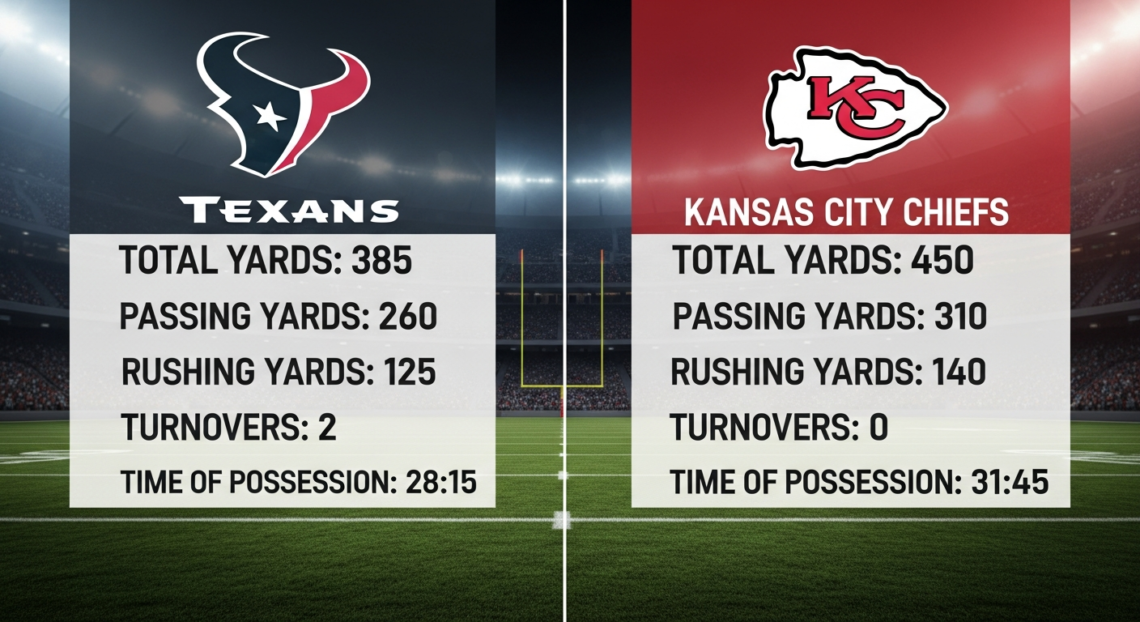 Texans vs Kansas City Chiefs Stats