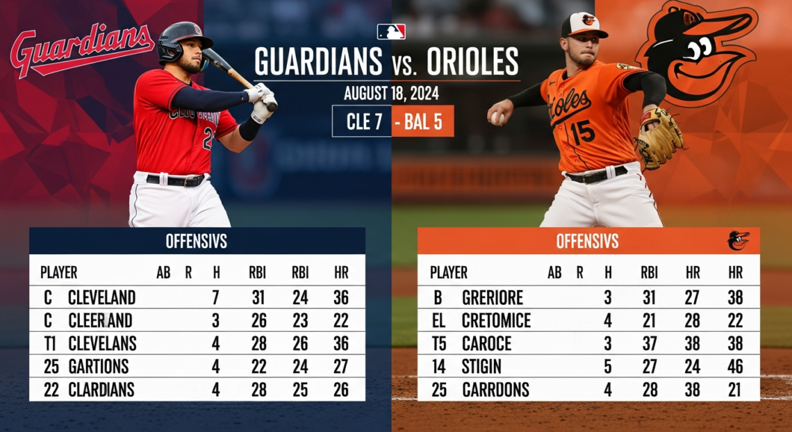 Cleveland Guardians vs Baltimore Orioles Match Player Stats