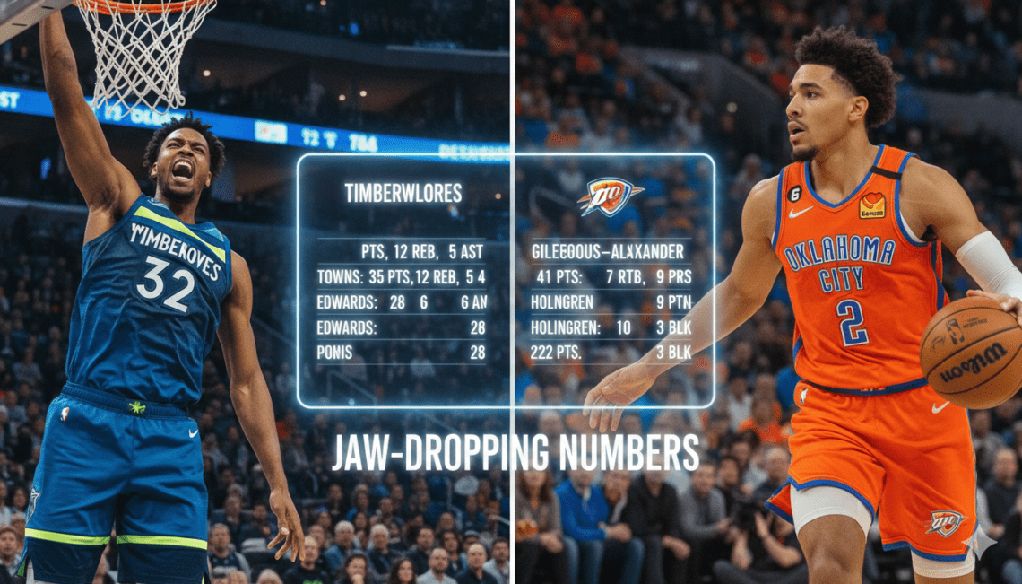 timberwolves vs oklahoma city thunder match player stats